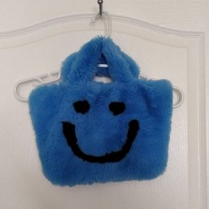 Blue fluffy bag